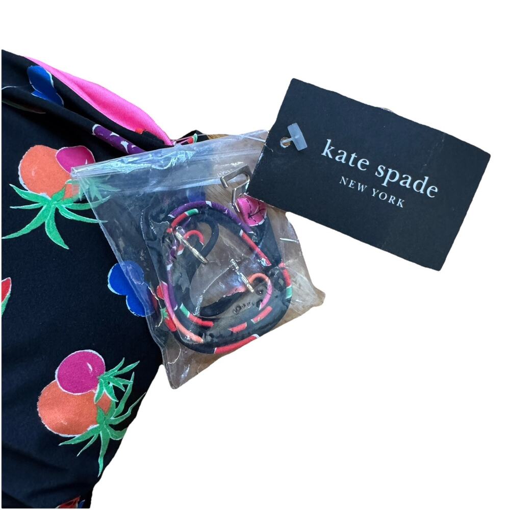 NEW Kate Spade Women’s Bandeau One-Piece Swimsuit Black Fruit Print SMALL - Picture 6 of 11